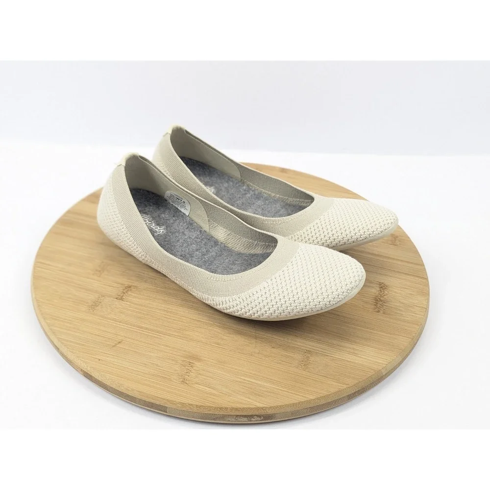 Allbirds Tree Breezers Lightweight Flats Slip On Shoes Womans 7.5 Tan Ballet